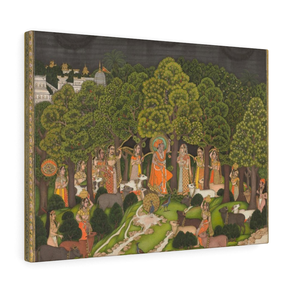Krishna and the Gopis in the Forest Canvas