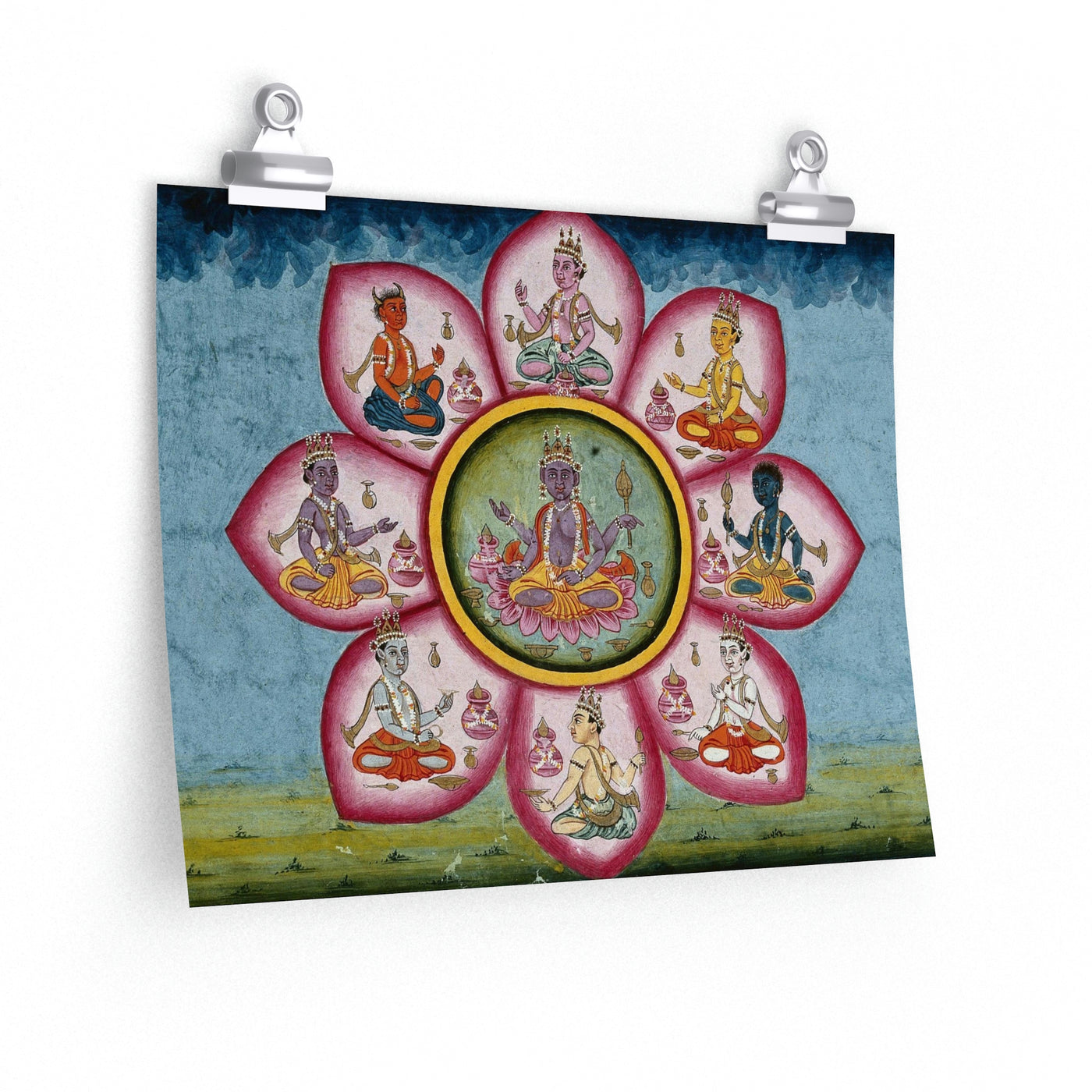 Vishnu in Center of Eight- Petalled Lotus